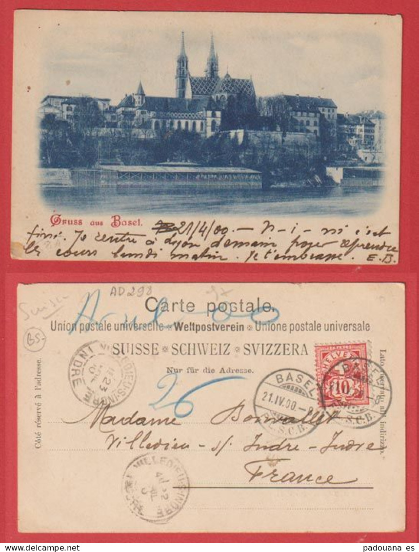 AD298 SUISSE BALE BASEL   GRUSS AUS BASEL EN 1900 - Bâle