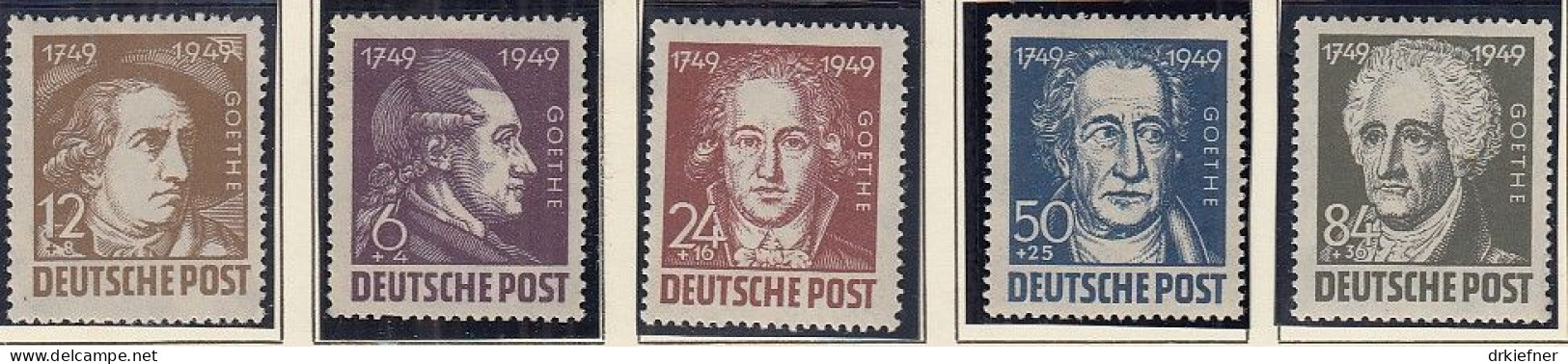 SBZ  234-238, Postfrisch **, Johann Wolfgang Von Goethe, 1949 - Mint