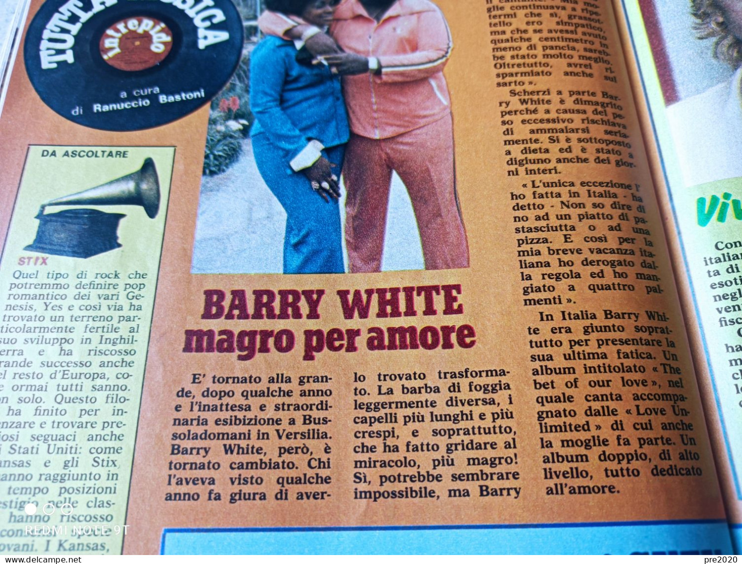 L’INTREPIDO 1981 ROBERTO BETTEGA PUBBLICITA’ BARRY WHITE - Otros & Sin Clasificación