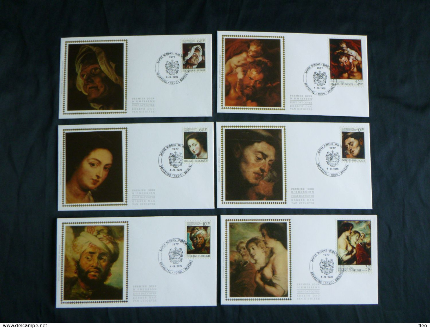 1976 1816/1821 FDC's Zijde/soie (Brux/Brus) :"400 Ans De La Naissance De Pierre-Paul Rubens /400 Jaar Geleden Geboren " - 1971-1980