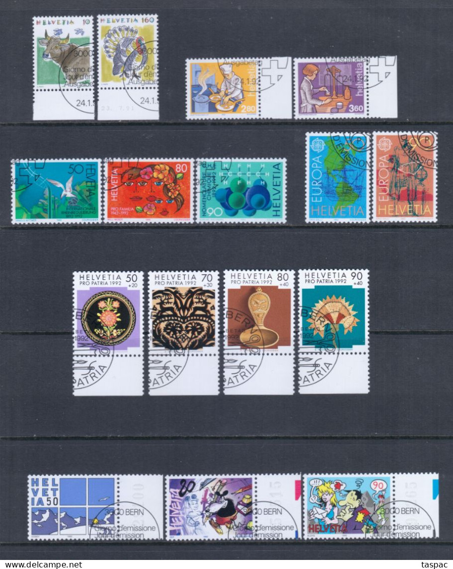 Switzerland 1992 Complete Year Set - Used (CTO) - 28 Stamps (please See Description) - Gebraucht