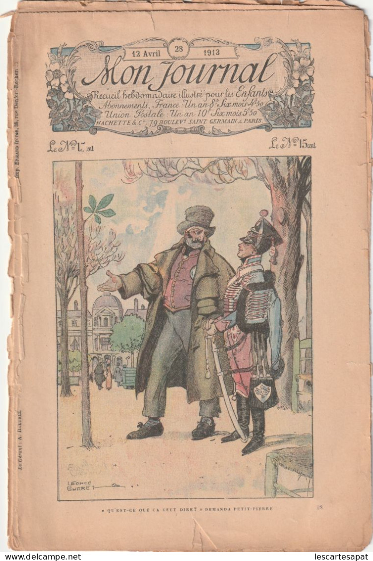 Mon Journal 12 Avril 1913 Illustrateur Leonce Burret, Henri Morin - 1900 - 1949
