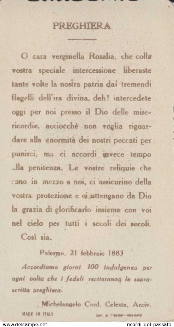 Santino Fustellato Ricordo 50°sacerdozio Mons.giuseppe Lo Cascio - Ventimiglia Di Sicilia 1893 - 1943 - Andachtsbilder