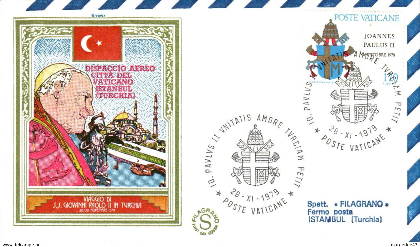PAPE JEAN PAUL II LOT DE 22 LETTRES DE VOYAGES DU PONTIFE - Lots & Kiloware (mixtures) - Max. 999 Stamps