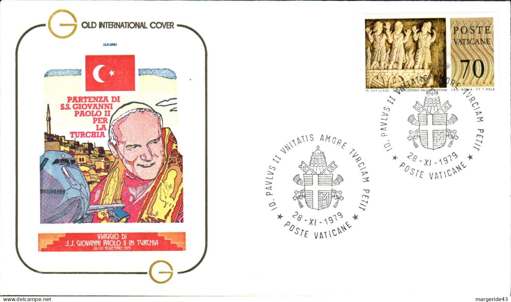 PAPE JEAN PAUL II LOT DE 22 LETTRES DE VOYAGES DU PONTIFE