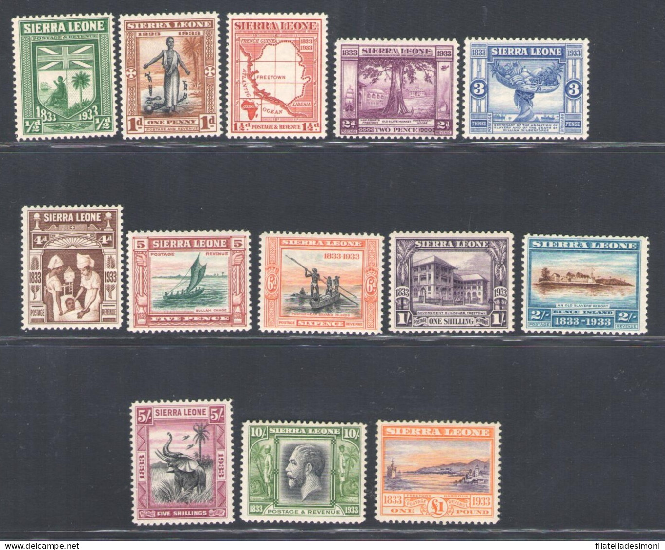 1933 Sierra Leone - Stanley Gibbons N. 168/80 - MH* - Autres & Non Classés