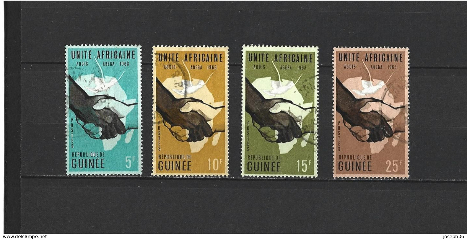 GUINEE  République  1963  Y.T.  N° 160  à  163  Complet   Oblitéré - Guinee (1958-...)