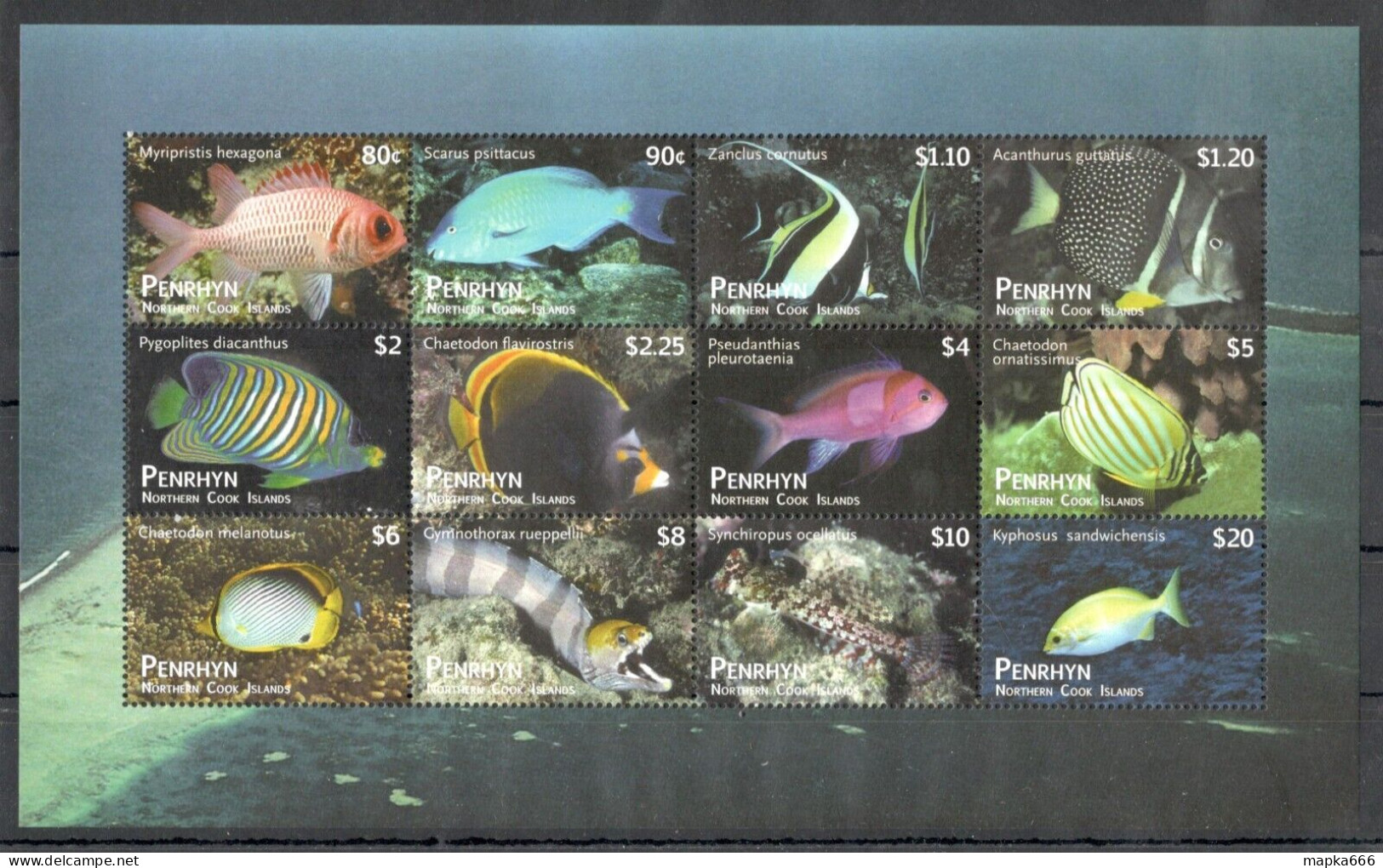 O0186 2012 Penrhyn Cook Islands Marine Life Fish 1Sh !!! Michel 110 Euro Mnh - Marine Life