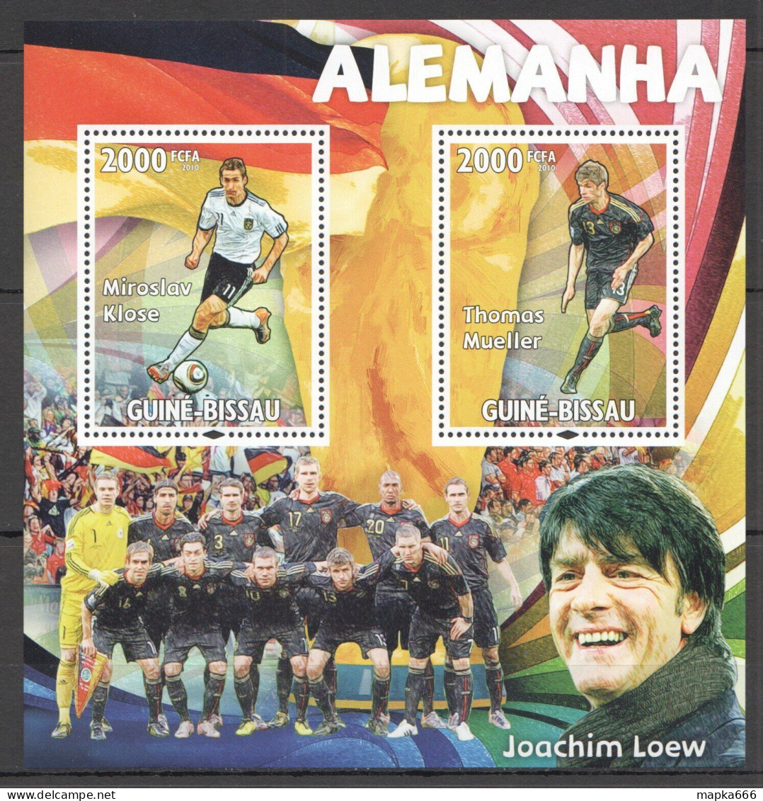 O0181 2010 Guinea-Bissau Football Germany World Cup Klose Mueller Loew Bl Mnh - Otros & Sin Clasificación