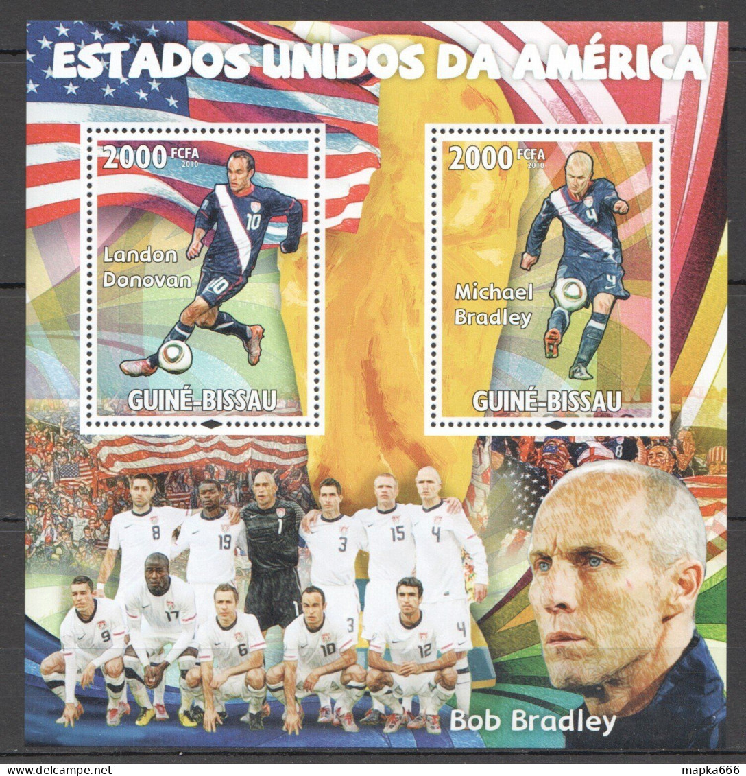 O0179 2010 Guinea-Bissau Football Usa World Cup Landon Donovan Bradley Bl Mnh - Autres & Non Classés