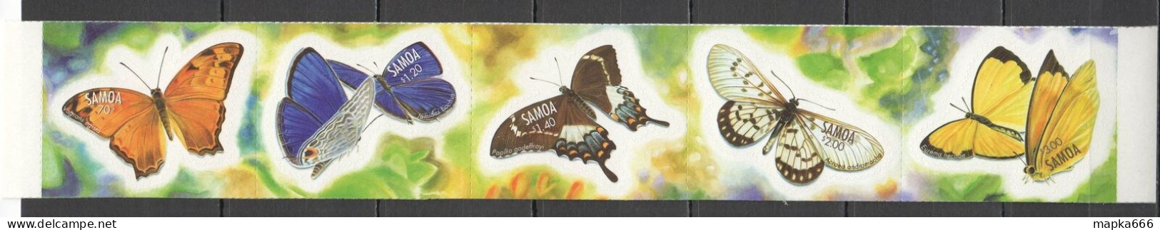 Ft217 2001 Samoa Butterflies Fauna Self-Adhesive #931-35 1Set Mnh - Schmetterlinge