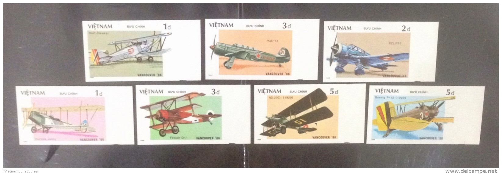 Vietnam Viet Nam MNH Imperf Stamps 1986 : "EXPO-86" World Fair Vancouver - Canada / Ancient Airplane (Ms491) - Vietnam