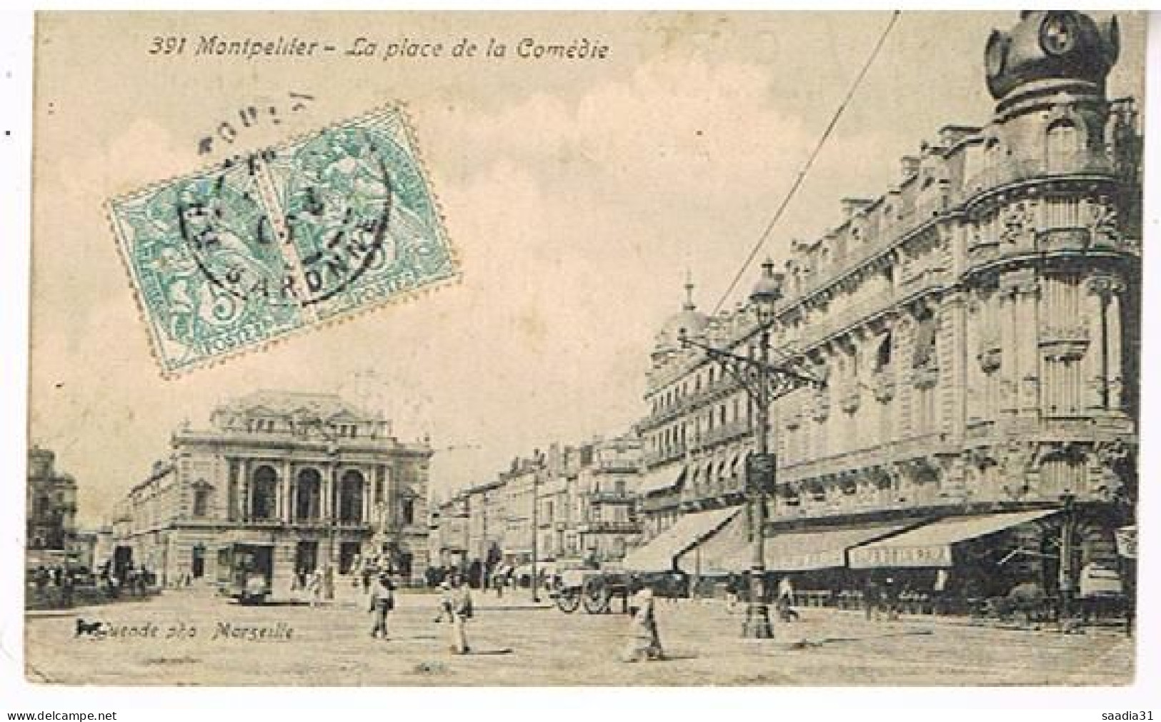 34  MONTPELLIER  PLACE DE LA COMEDIE  1905 - Montpellier