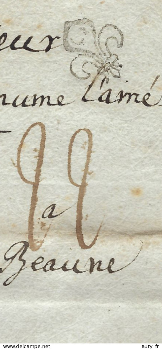 Lettre à La Fleur De Lys 1784 Rotenburg  Pour Beaune - ....-1700: Voorlopers