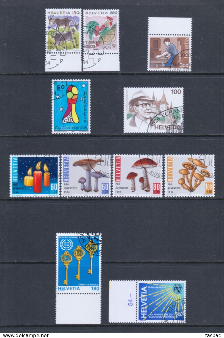 Switzerland 1994 Complete Year Set - Used (CTO) - 26 Stamps (please See Description) - Gebraucht