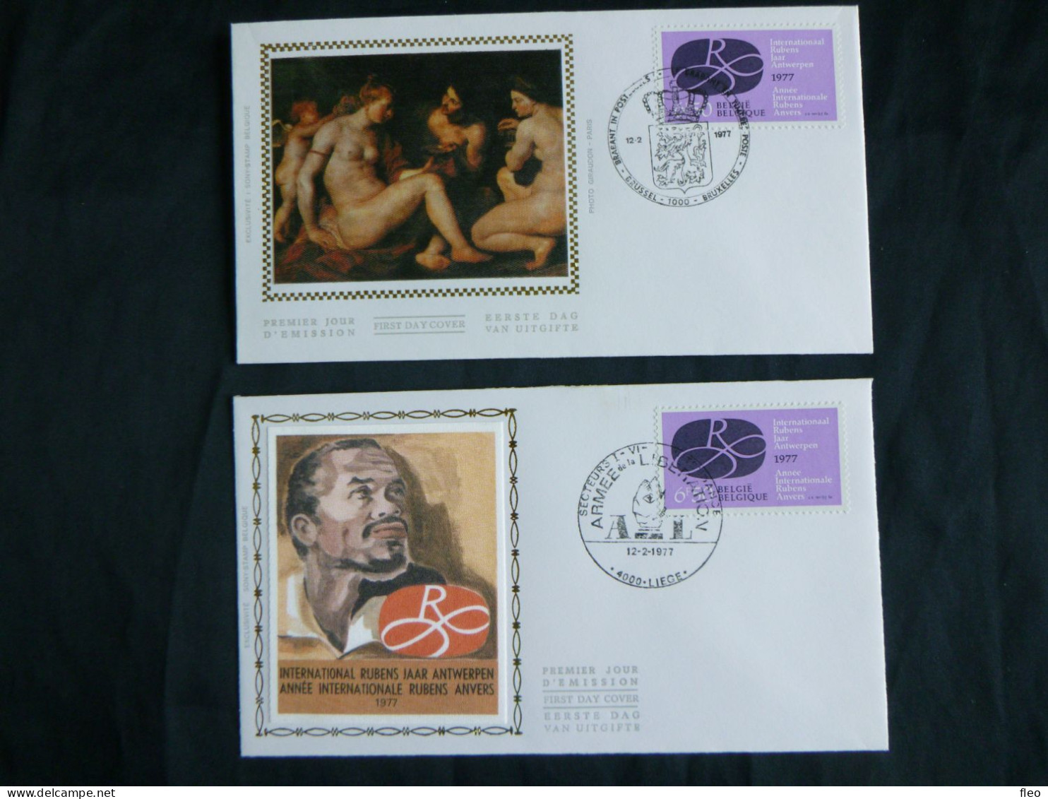 1977 1838 FDC Zijde/ Soie/silk ( Liege & Brussel) :  "Internationaal Rubensjaar- Année Intern.Rubens" - 1971-1980