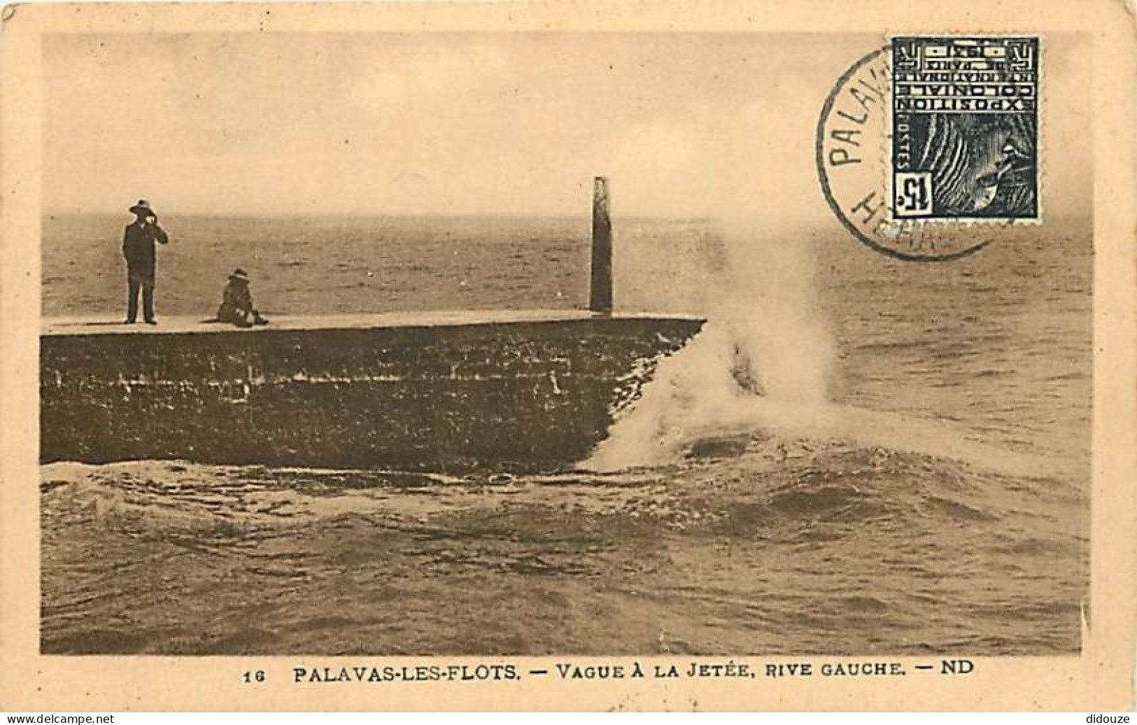 34 - Palavas Les Flots - Vague à La Jetée , Rive Gauche - Animée - Oblitération Ronde De 1931 - CPA - Voir Scans Recto-V - Palavas Les Flots