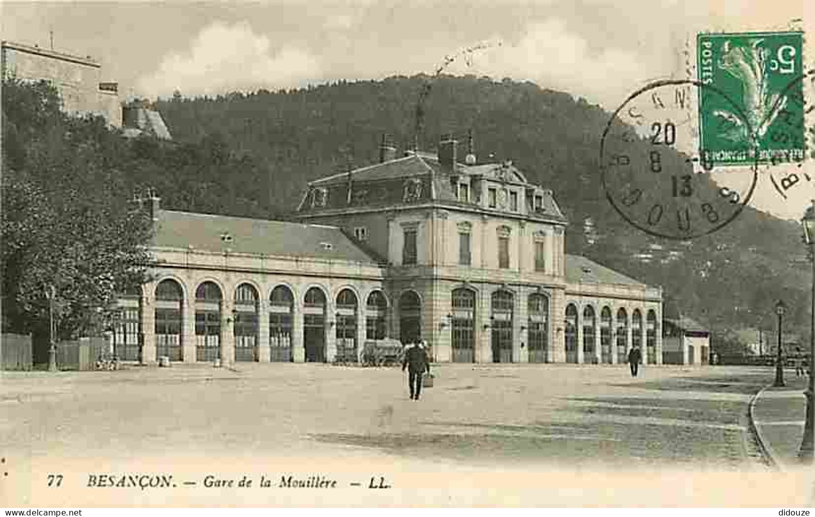 25 - Besançon - Gare De La Mouillère - Animée - Oblitération Ronde De 1913 - CPA - Voir Scans Recto-Verso - Besancon
