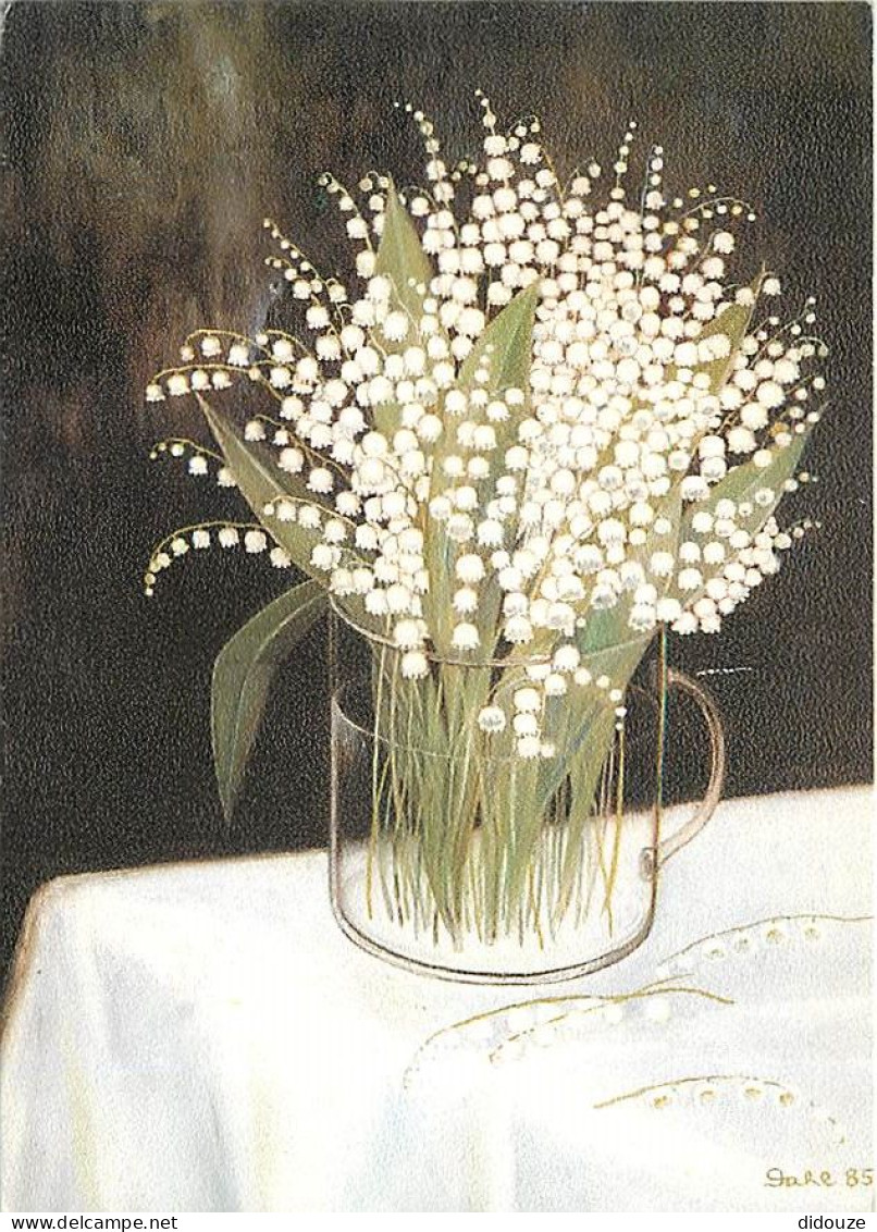 Fleurs - Art Peinture - Heide Dahl - Maiglockchen - Lily Of The Valley - Carte Gauffrée - CPM - Voir Scans Recto-Verso - Bloemen