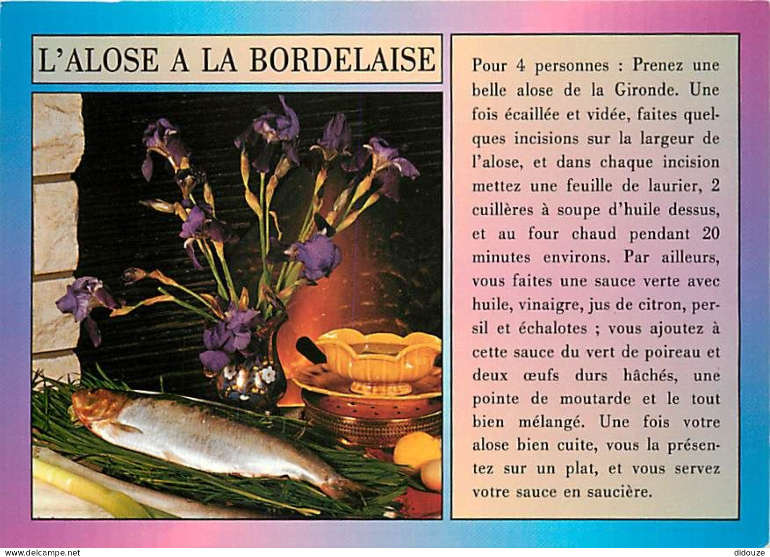 Recettes De Cuisine - Alose à La Bordelaise - Carte Neuve - Gastronomie - CPM - Voir Scans Recto-Verso - Recipes (cooking)