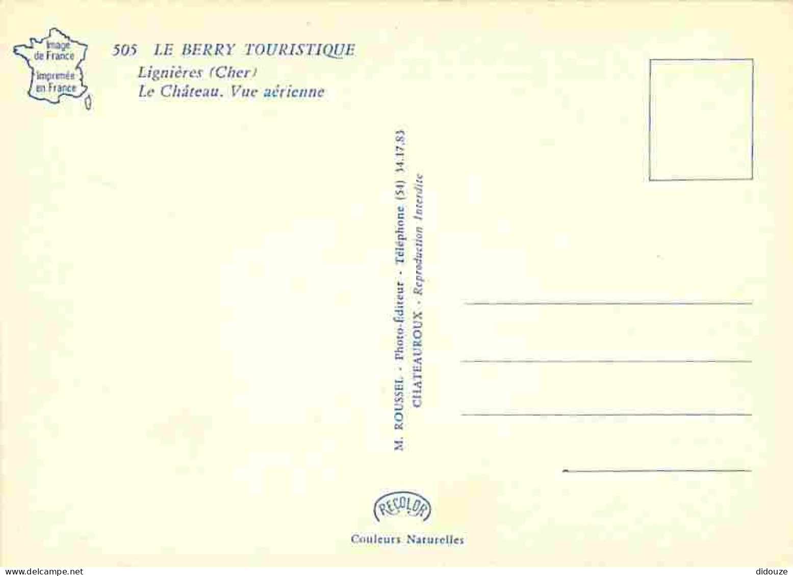 Chateaux - Château De Lignières - Vue Aérienne - Cher - Carte Neuve - CPM - Voir Scans Recto-Verso - Châteaux