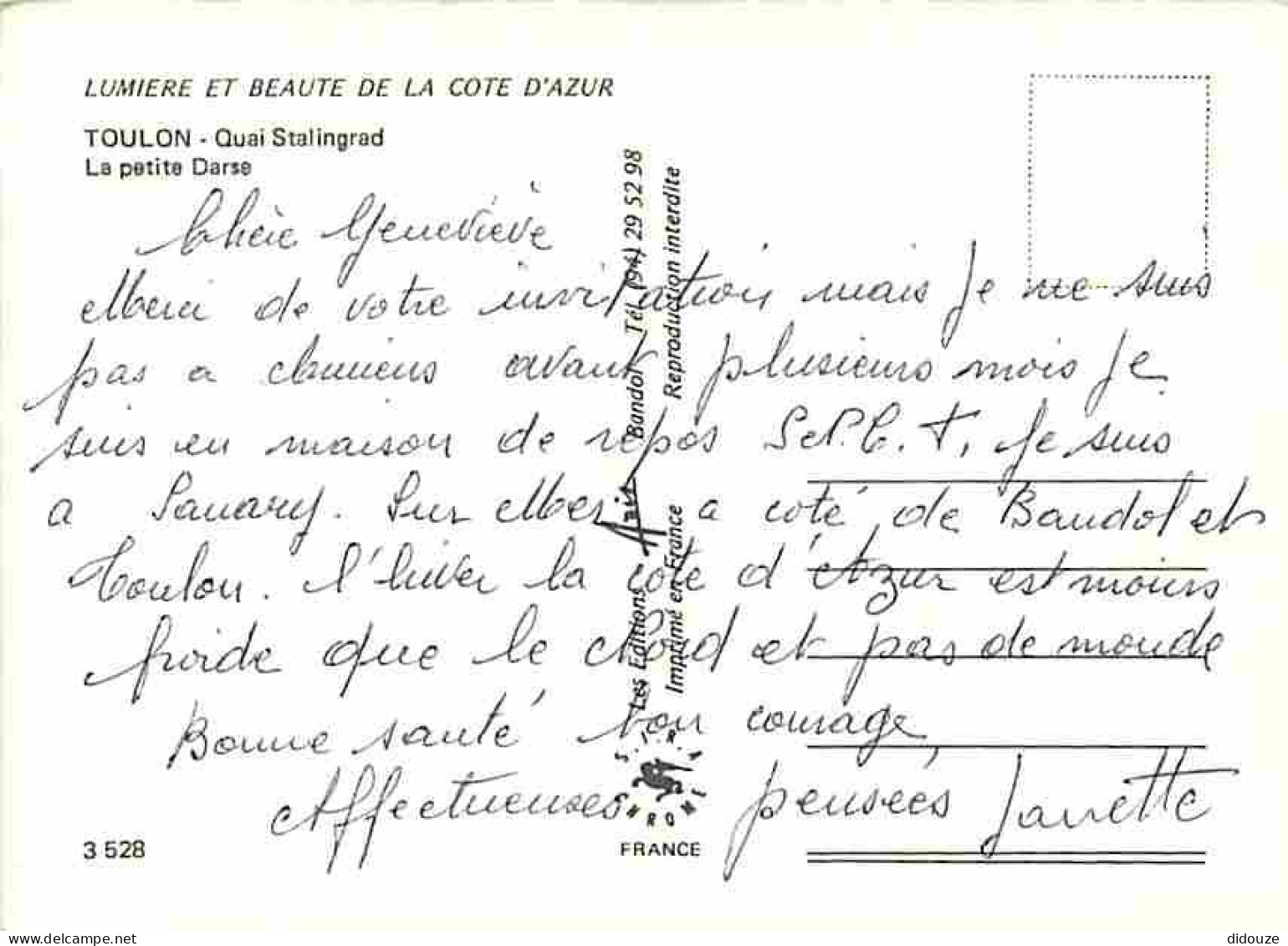 83 - Toulon - Quai Stalingrad - La Petite Darse - Bateaux - CPM - Voir Scans Recto-Verso - Toulon