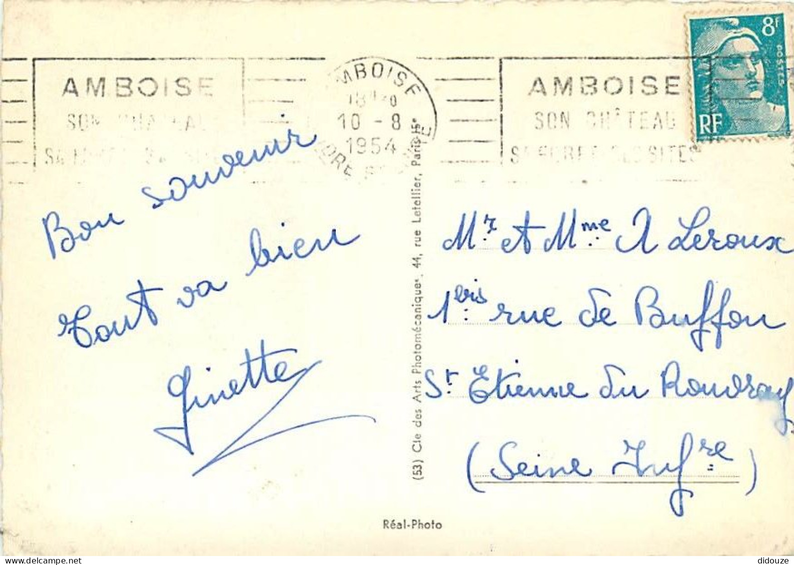 37 - Amboise - Le Château - CPSM Grand Format - Flamme Postale De Amboise - Voir Timbre - CPM - Voir Scans Recto-Verso - Amboise