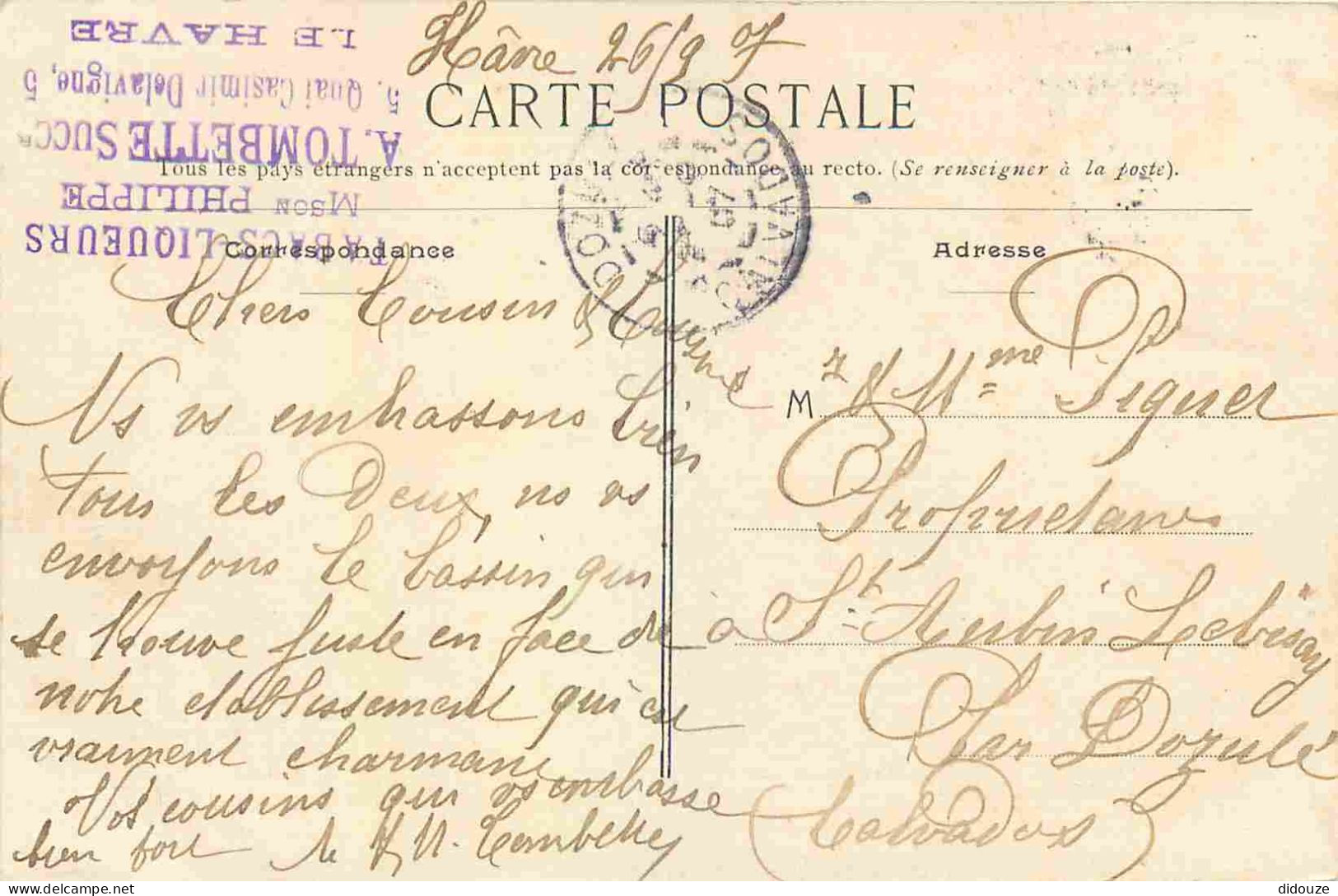 76 - Le Havre - Bassin De La Barre - Animée - Bateaux - Colorisée - Carte Gauffrée - CPA - Oblitération Ronde De 1907 -  - Port