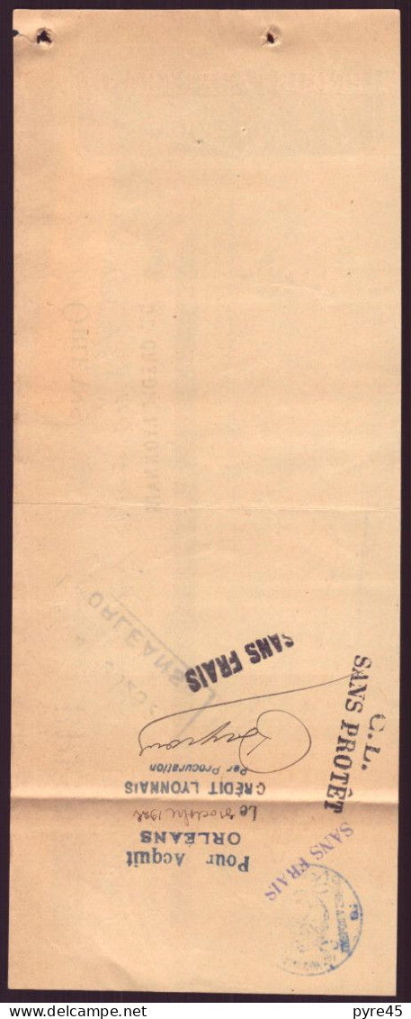 CHEQUE DU 22 / 10 / 1922 PROUST BERTRAND A ORLEANS - Cheques En Traveller's Cheques