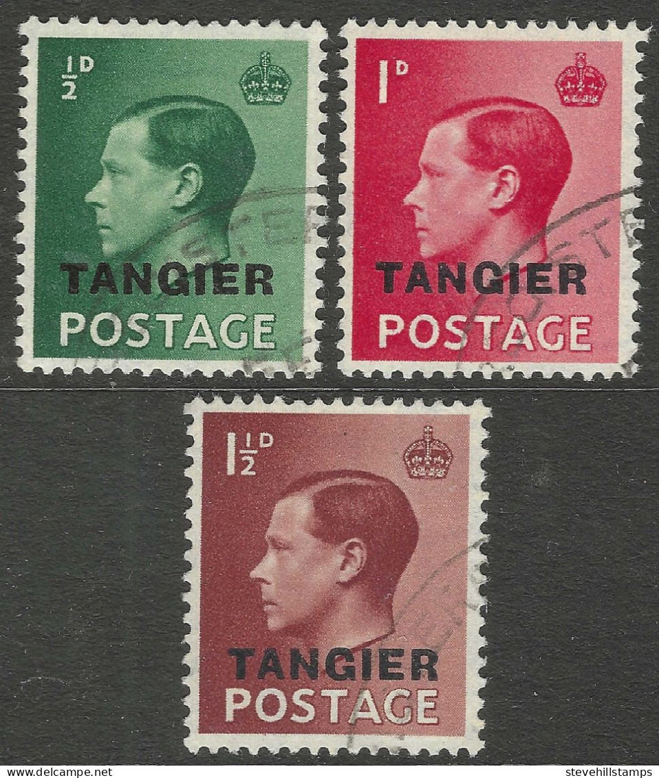Morocco Agencies (Tangier). 1936-37 KEVII, ½d, 1d, 1½d Used SG 241, 242, 243. M5089 - Postämter In Marokko/Tanger (...-1958)