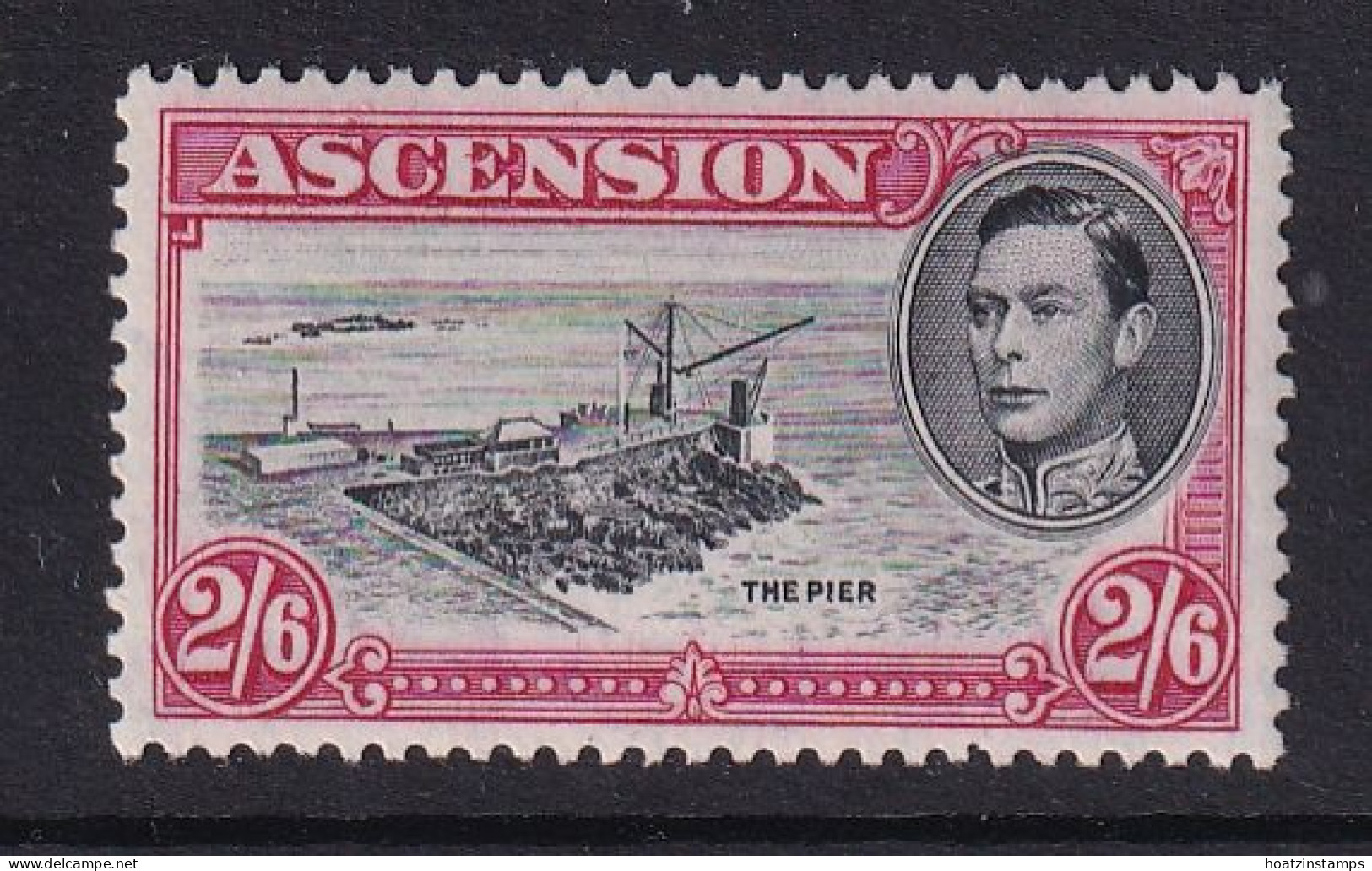 Ascension: 1938/53   KGVI    SG45c    2/6d   [Perf: 13]  MH - Ascension (Ile De L')