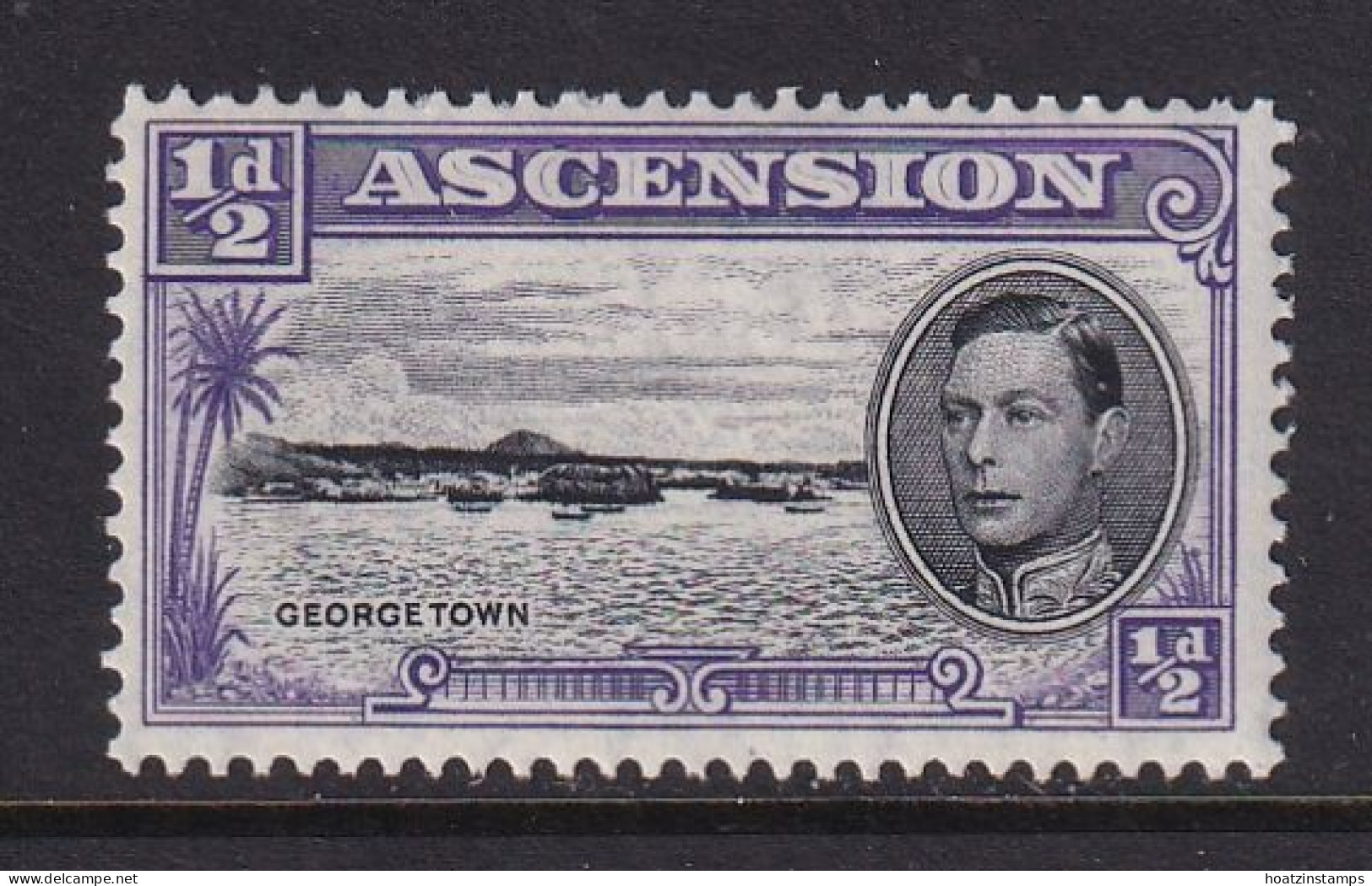 Ascension: 1938/53   KGVI    SG38b    ½d  [Perf: 13]    MH - Ascension (Ile De L')