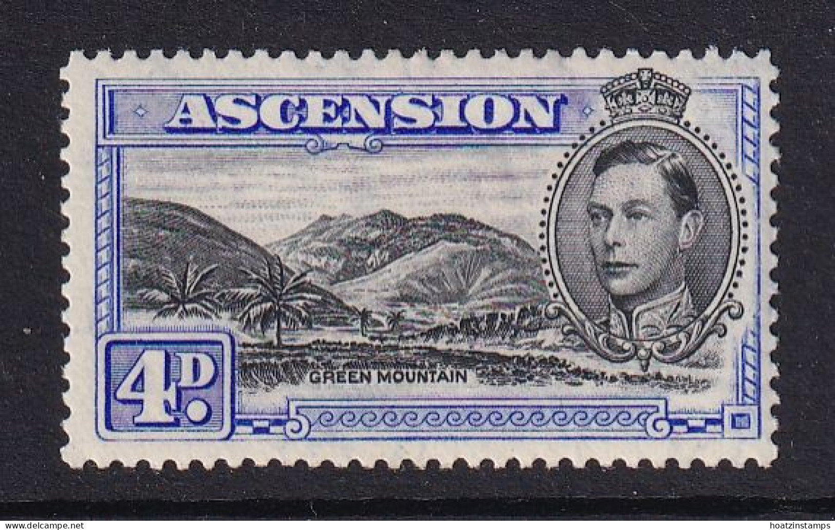 Ascension: 1938/53   KGVI    SG42d    4d  Black & Ultramarine  [Perf: 13]    MH - Ascension (Ile De L')