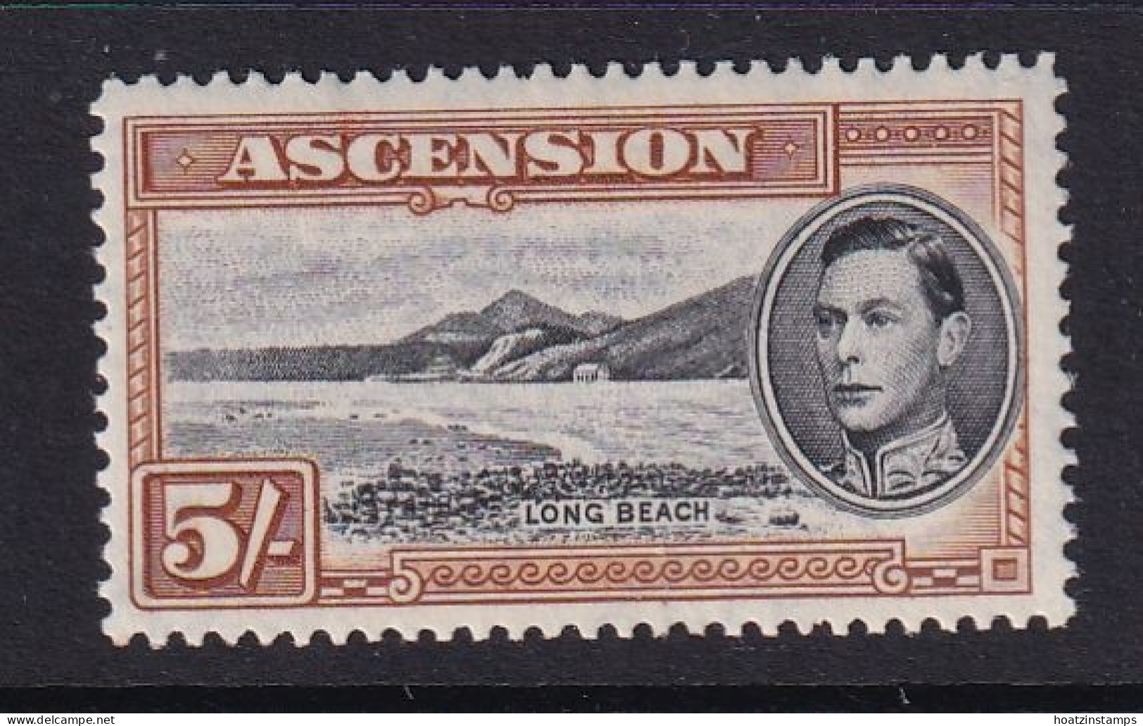 Ascension: 1938/53   KGVI    SG46a    5/-   [Perf: 13]  MH - Ascension (Ile De L')