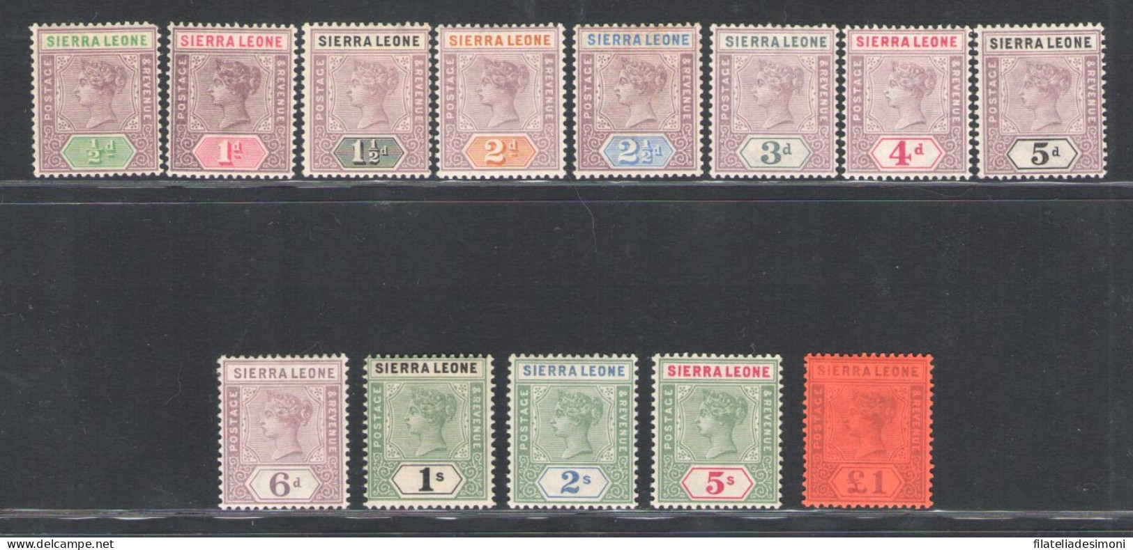 1896-97 Sierra Leone - Stanley Gibbons N. 41/53 - MH* - Other & Unclassified