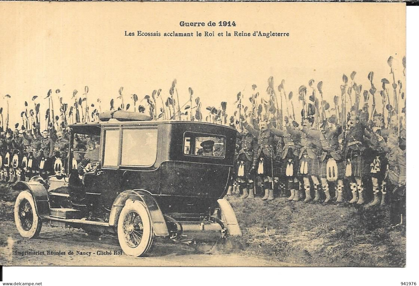 GUERRE DE 1914 LES ECOSSAIS ACCLAMANT LE ROI ET LA REINE DANGLETERRE - Guerre 1914-18