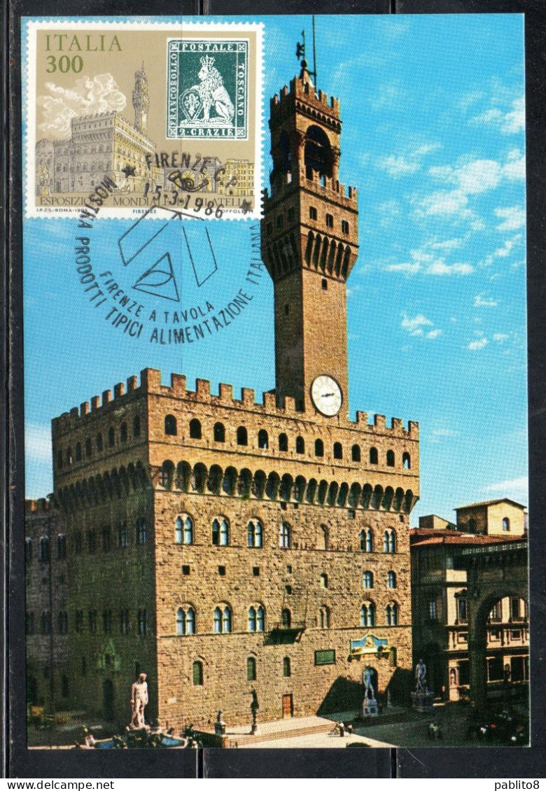ITALIA  ITALY 1985 ESPOSIZIONE MONDIALE DI FILATELIA 85 ANTICHI STATI TOSCANA LIRE 300 CARTOLINA MAXI MAXIMUM CARD - Maximumkaarten