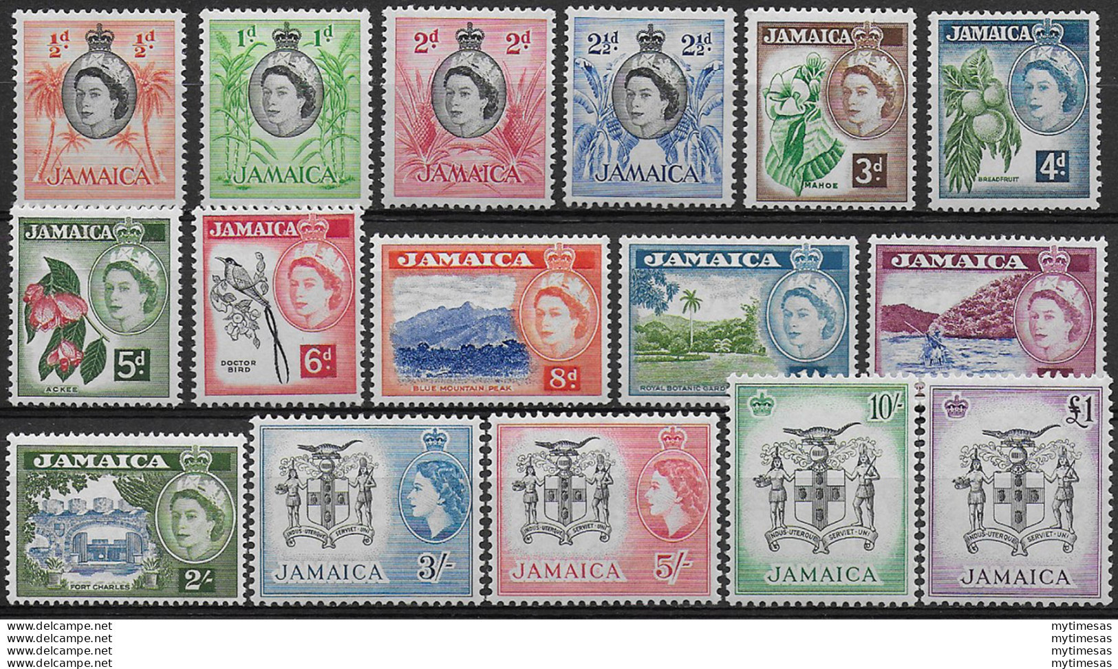 1956-58 Jamaica 16v. MNH SG N. 159/74 - Sonstige & Ohne Zuordnung