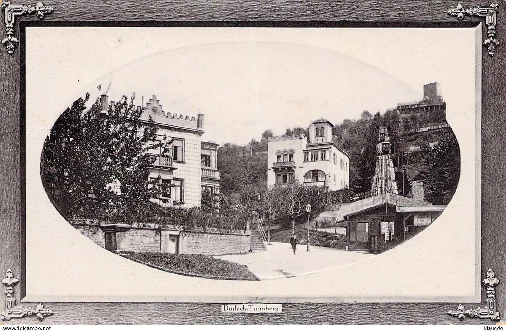 Durlach - Turmberg Gel.1913 Passepartoukarte - Karlsruhe