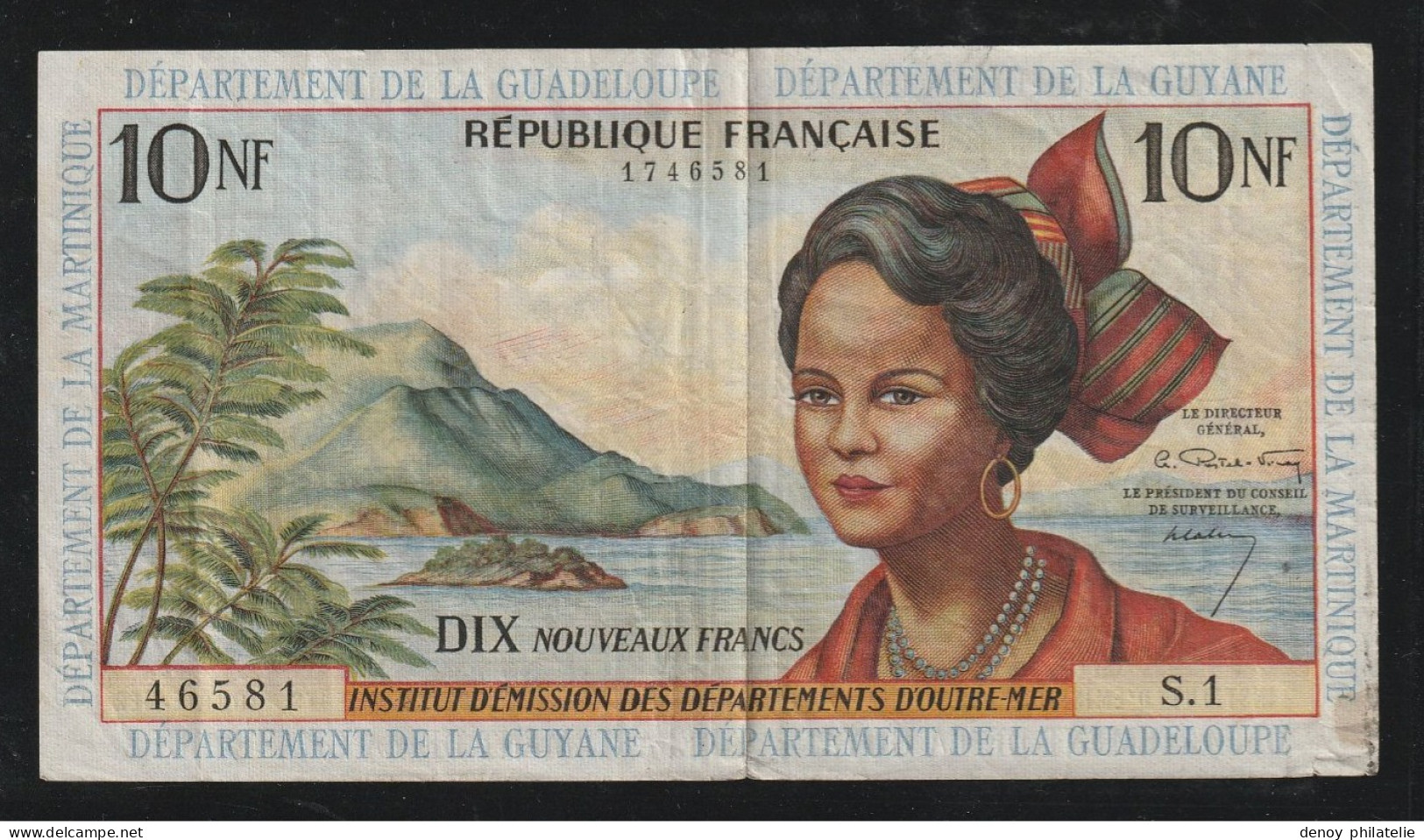 BILLET ET DE 10 NOUVEAUX FRANCS GUADELOUPE GUYANNE MARTINIQUE - Guyane Française