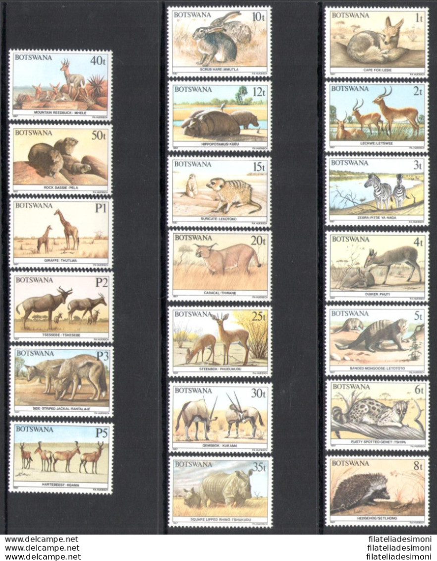 1987 BOTSWANA - Catalogo Yvert N. 551-70 - Animali Del Botswana - 20 Valori - MNH** - Other & Unclassified