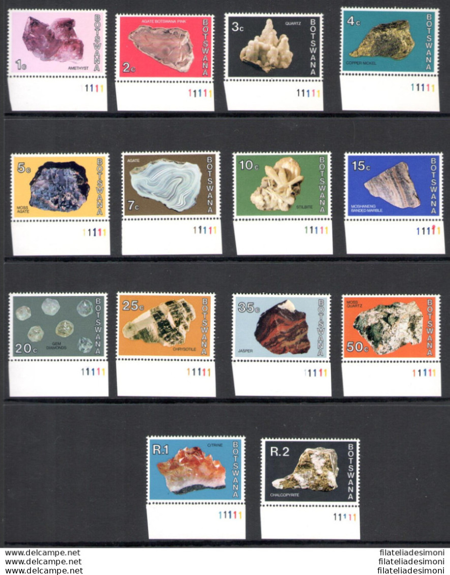 1974 BOTSWANA - Catalogo Yvert N. 266-79 - Serie Ordinaria Minerali - 14 Val. MNH** -Tutti Bordo Di Foglio Basso Come Da - Africa (Other)