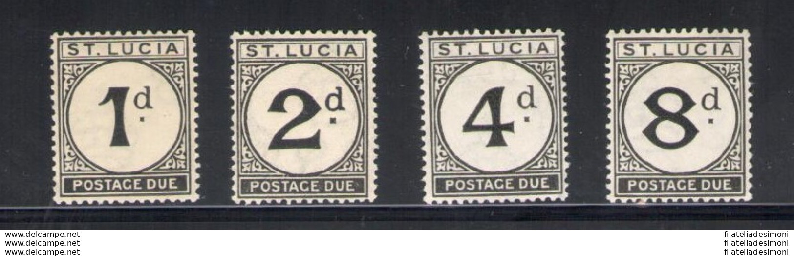 1933-37 ST. Lucia - Tasse - Serie Di 4 Valori - Stanley Gibbons N . D3-D6 - MH* - Autres & Non Classés