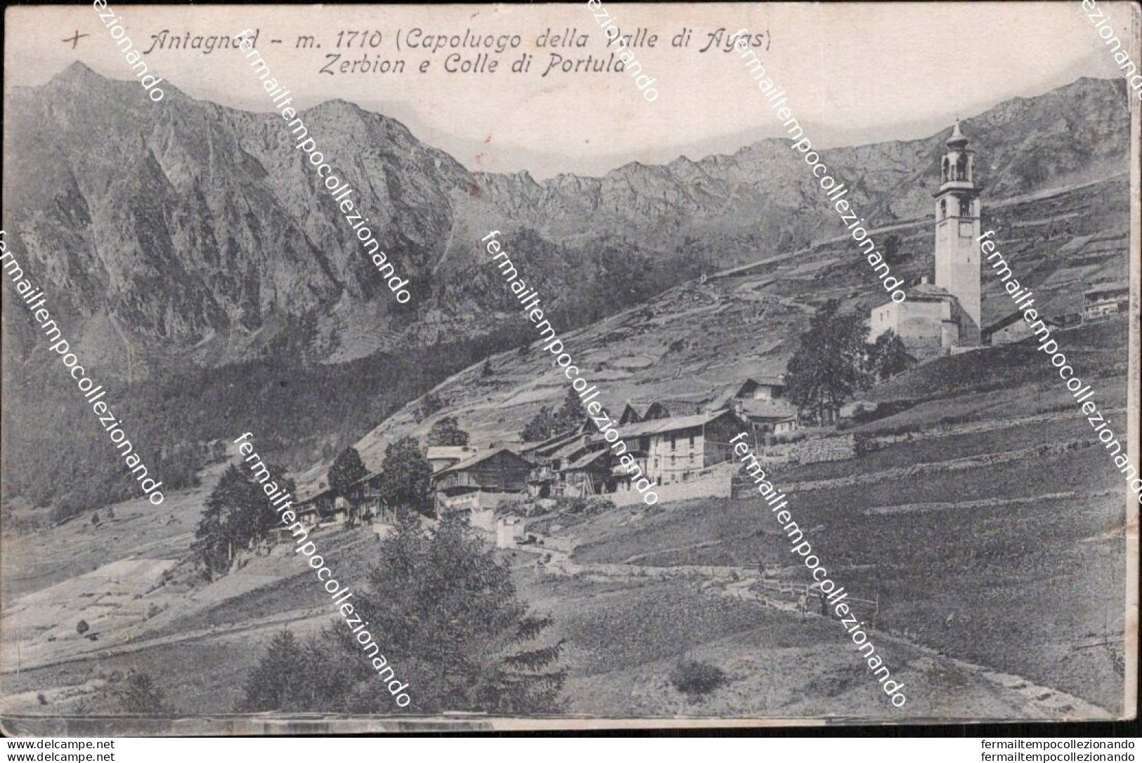 Cm499 Cartolina Antagnod Zerbion E Colle Di Portula Provincia Di Aosta 1917 - Aosta