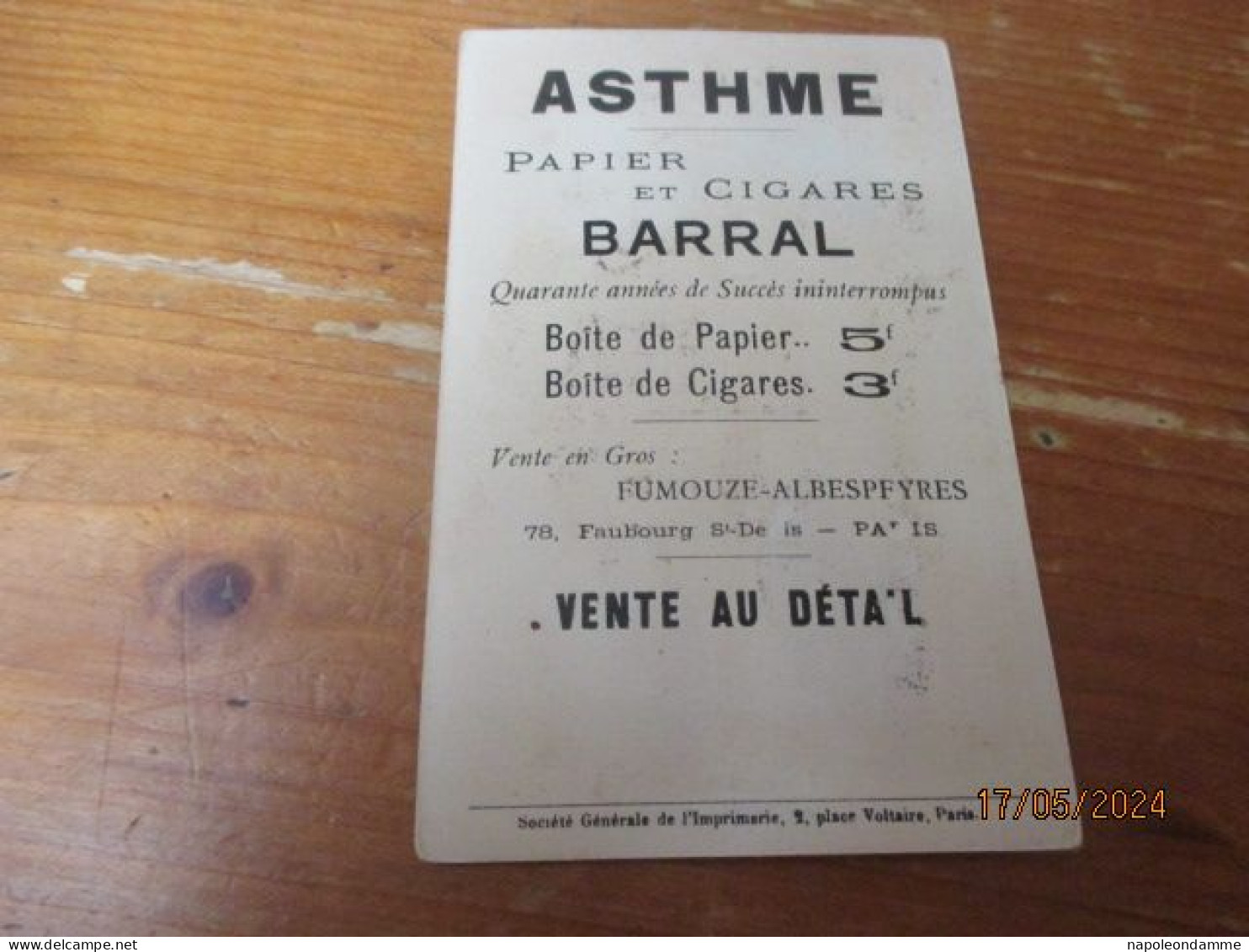 Chromo, Sirop Et Pate Berthe, - Autres & Non Classés