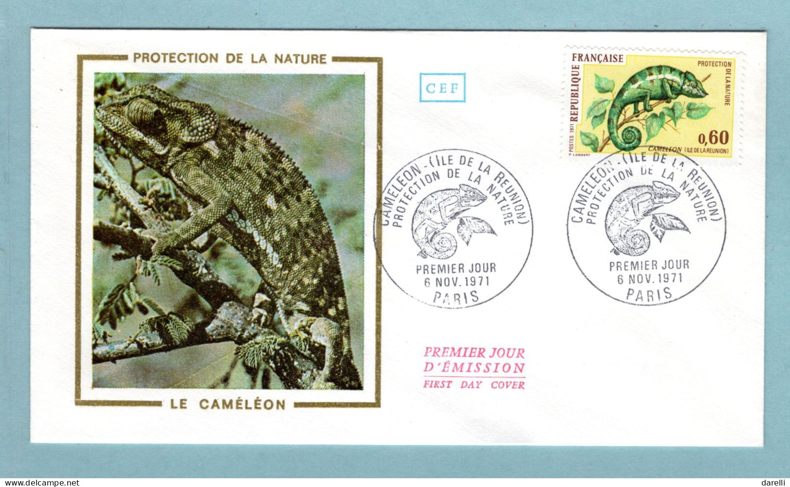 FDC France 1971 - Protection De La Nature - Caméléon - YT 1692 - Paris - 1970-1979