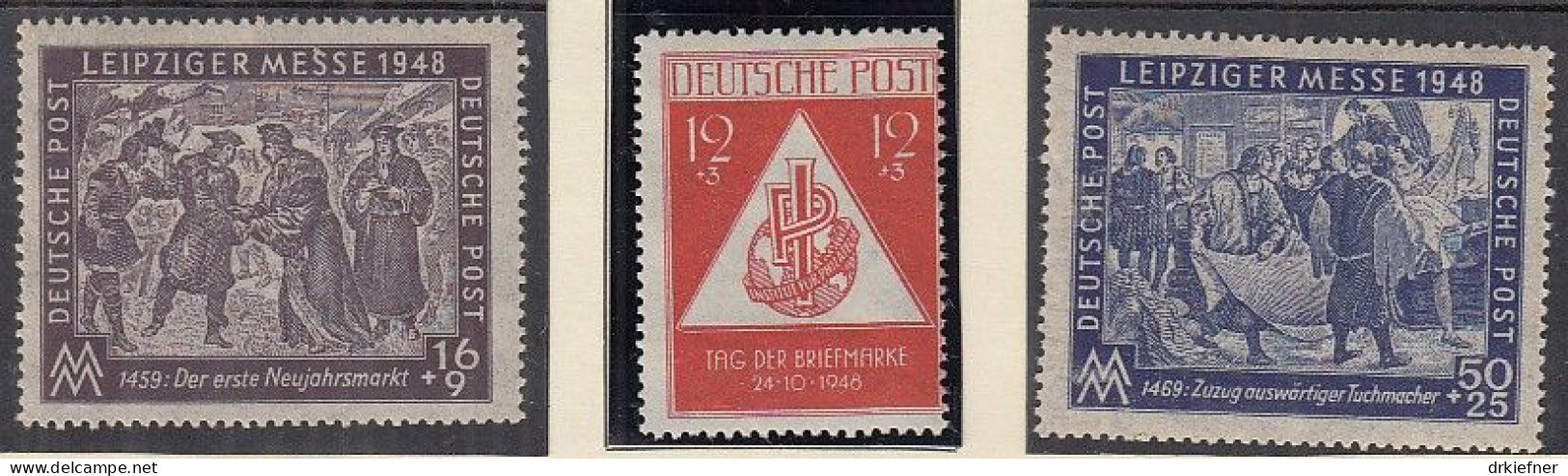 SBZ  198-199, 228, Postfrisch **/*, Leipziger Messe, Tag Der Briefmarke, 1948 - Neufs