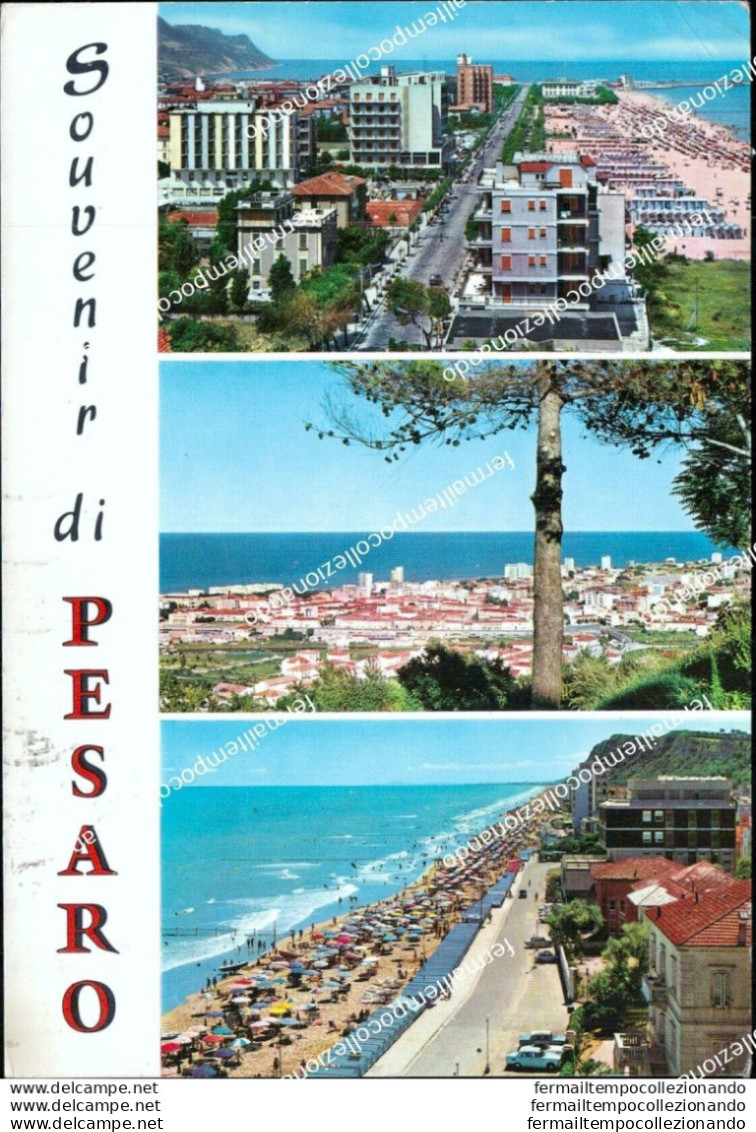 At338 Cartolina Souvenir Di Pesaro Citta' - Pesaro