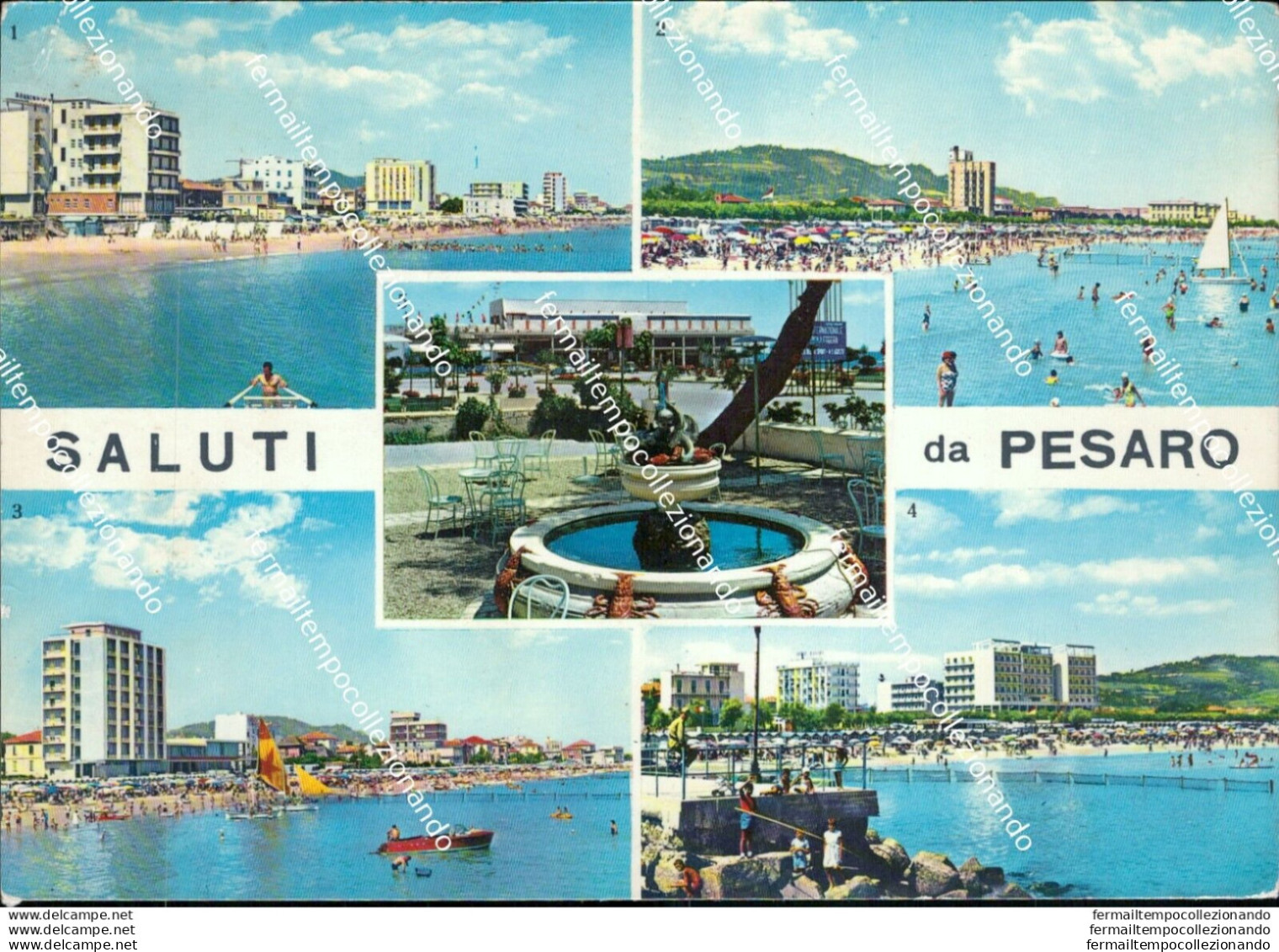 At339 Cartolina Saluti Da Pesaro Citta' - Pesaro
