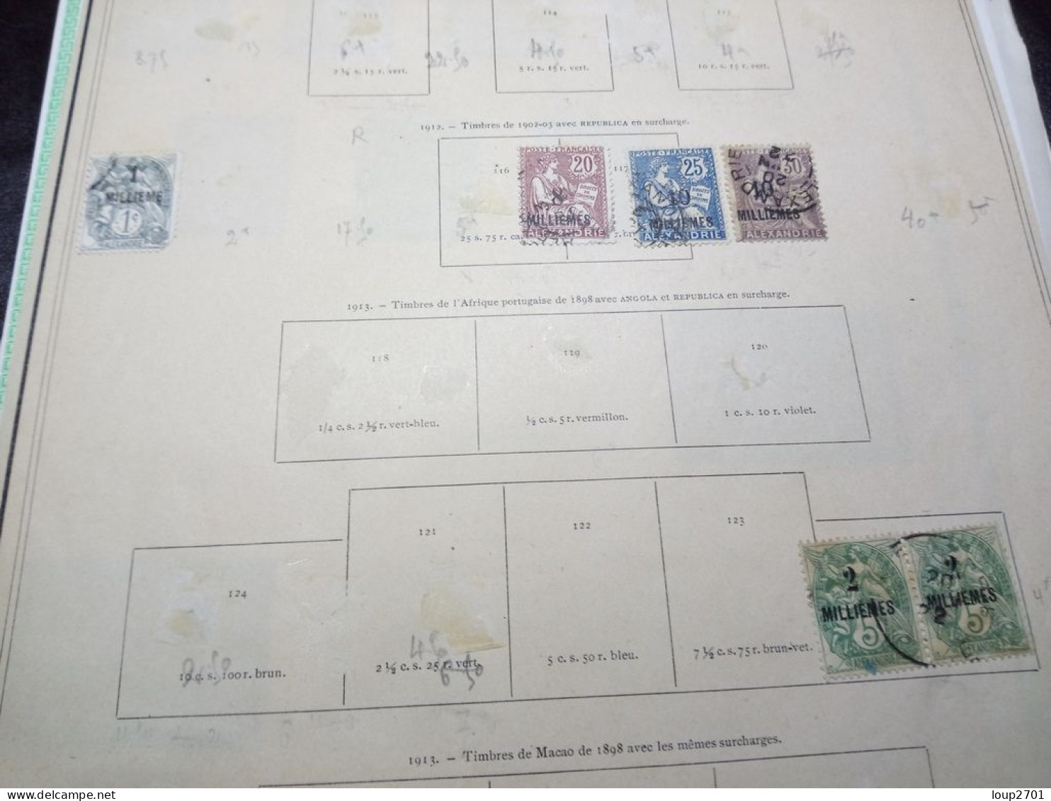 DM957 LOT FEUILLES ALEXANDRIE / FRANCE ET DIVERS N / O A TRIER COTE++ DEPART 10€ - Collections (with Albums)